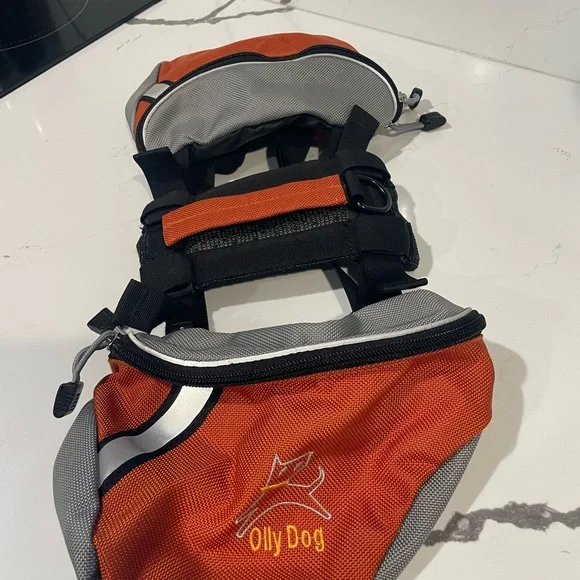 OllyDog Orange and Gray Dog Backpack - Picture 3 of 7